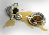 N°T05 - Tasse, cuillère, sachet de thé, résine - Collection privée