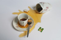 N°T09 - Tasse, cuillère, sachet de thé, résine - Collection privée