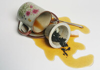 N°T13 - Tasse, cuillère, sachet de thé, résine - A vendre